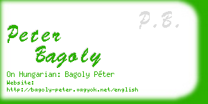 peter bagoly business card