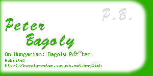 peter bagoly business card